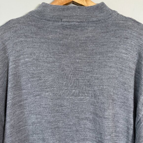 NWOT Giglio Rosso Wool Mock Neck Sweater Pullover Men's XXL Gray Italian Casual - Picture 9 of 12